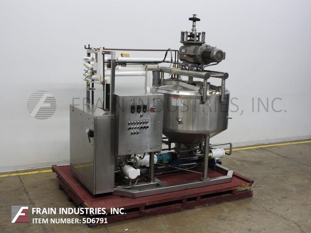 200 gallon APV #200, 316 Stainless Steel jacketed triple motion kettle meat inclusion system, 75 psi - Image 1