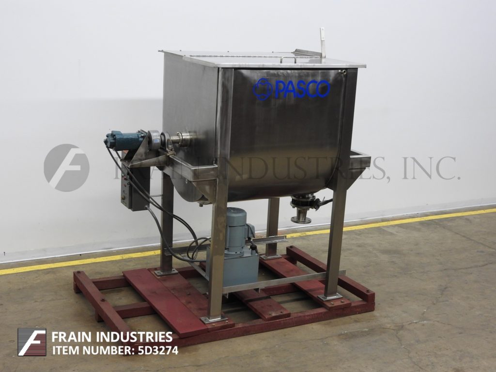 Pasco, horizontal paste mixer, 45 cu.ft. 316 Stainless Steel double ribbon mixer, 48" L x 39-1/2" W x 47" D - Image 1