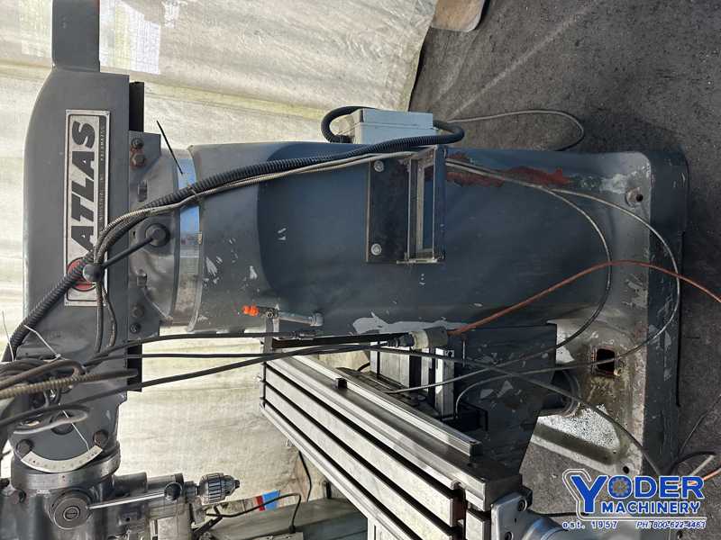 Atlas / Clausing #2VSO8, ram type vertical mill, 9" x49" table, 2 HP, digital read out, one shot lube, #77243 - Image 8