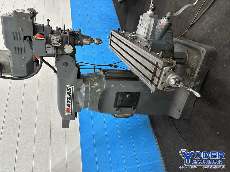 Atlas / Clausing #2VSO8, ram type vertical mill, 9" x49" table, 2 HP, digital read out, one shot lube, #77243 - Image 9