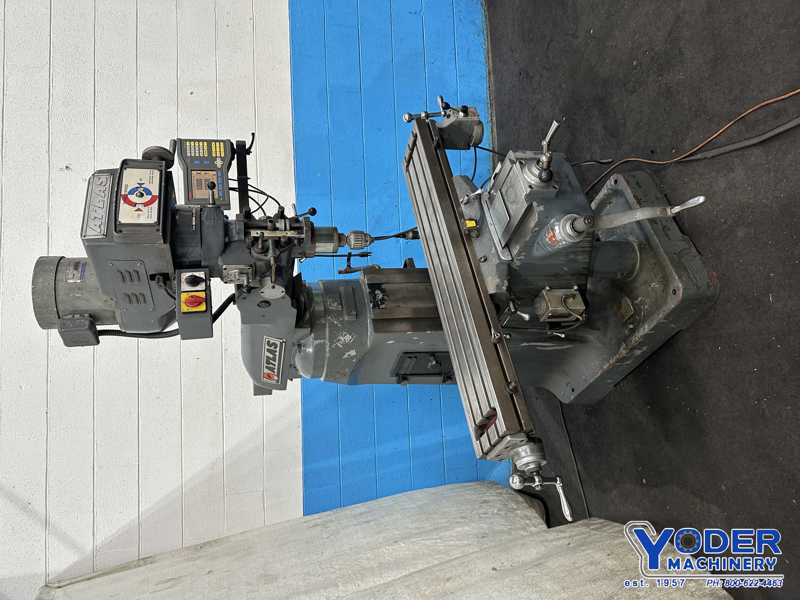 Atlas / Clausing #2VSO8, ram type vertical mill, 9" x49" table, 2 HP, digital read out, one shot lube, #77243 - Image 10