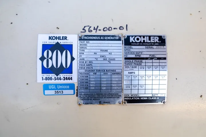 500 KW Kohler #500ROZD71, diesel generator, open, Detroit diesel engine, #090477 - Image 6