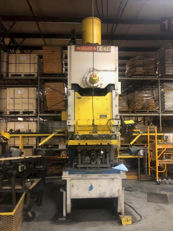 150 Ton, Niagara #E150, OBI press, 6" stroke, 20.5" Shut Height, 6" ram adj., 50" x30"bed, 40 SPM, air clutch - Image 7