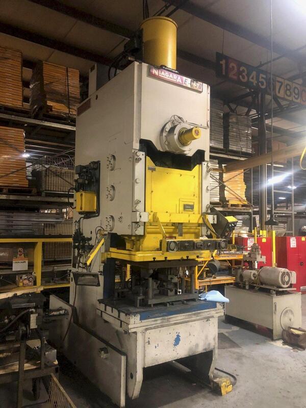 150 Ton, Niagara #E150, OBI press, 6" stroke, 20.5" Shut Height, 6" ram adj., 50" x30"bed, 40 SPM, air clutch - Image 9