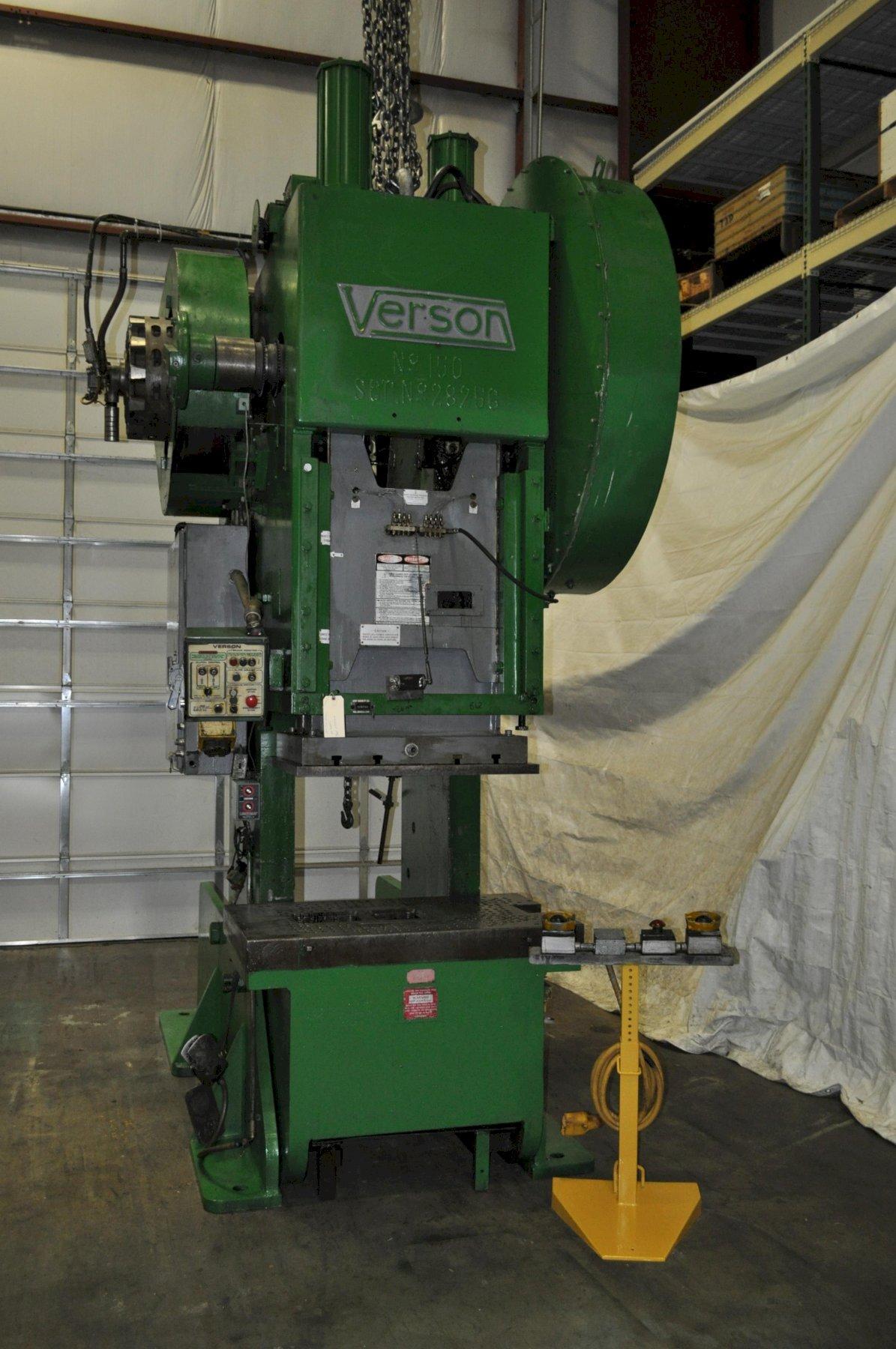 150 Ton, Verson #150-OBI, OBI press, 8" stroke, 22" Shut Height, 6" ram adj., 35 SPM, 50" x30"bed, air clutch - Image 2
