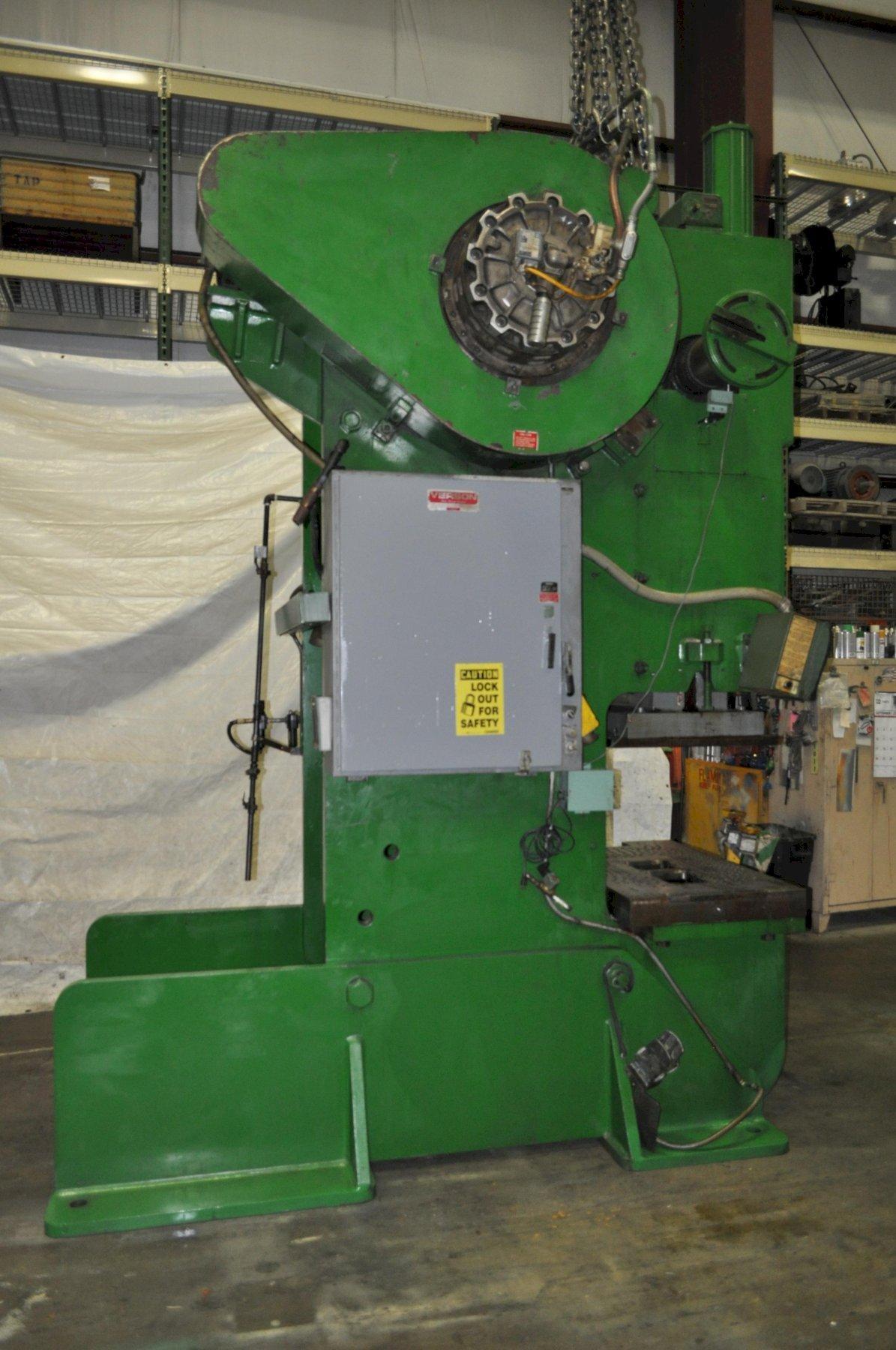 150 Ton, Verson #150-OBI, OBI press, 8" stroke, 22" Shut Height, 6" ram adj., 35 SPM, 50" x30"bed, air clutch - Image 8