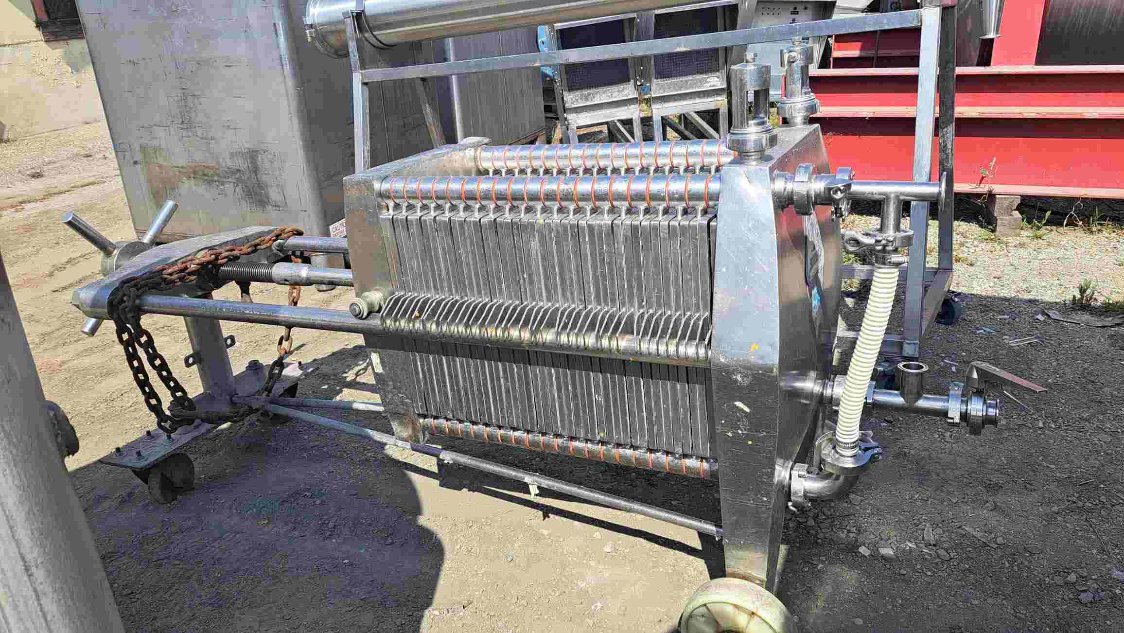 15 Schenk, Filter Plate & Frame Press, (21) 15" x 15" x 1/2" thick perforated plates, (21) 15" x 15" x 1.5 - Image 9