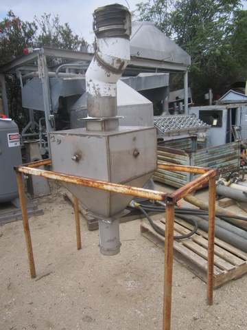 1' cu.ft. Hopper, Stainless Steel, 21" x 21" x 12" deep Hopper, 14" H cone bottom, 8" diameter Pipe inlet, 6" - Image 2