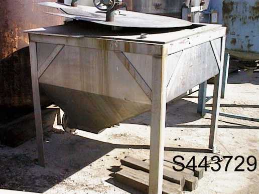 30 cu.ft. Hopper, surge bin, Stainless Steel, 4' x 4' x 16" straight side, 6.5" flanged discharge - Image 1