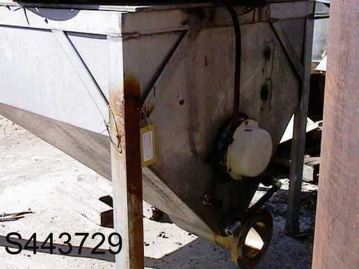 30 cu.ft. Hopper, surge bin, Stainless Steel, 4' x 4' x 16" straight side, 6.5" flanged discharge - Image 2