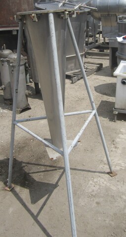 6 cu.ft. Cone Hopper, Stainless Steel, 24" diameter x 25" straight side, 1.5" diameter Outlet - Image 2
