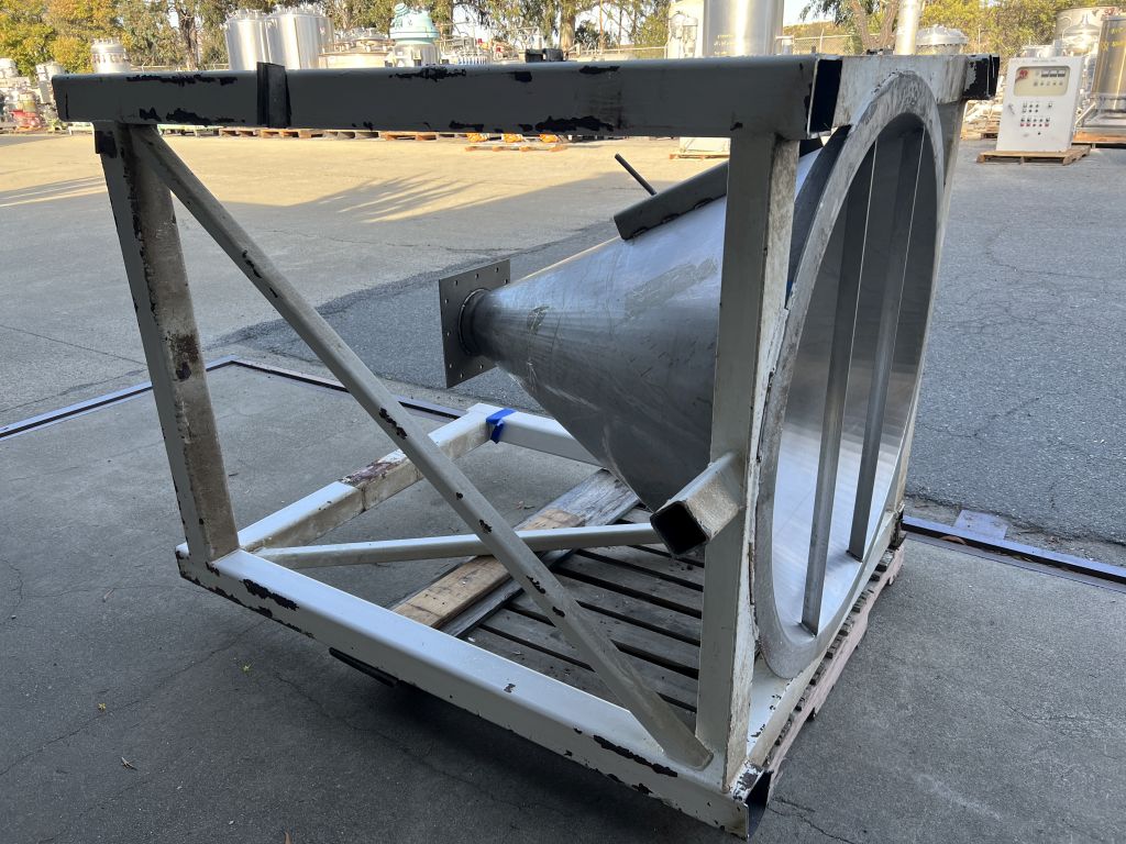 7.5 cu.ft. Conical Hopper, Stainless Steel, 42" inside diameter x 46" deep, 6.5" diameter Flanged discharge - Image 1