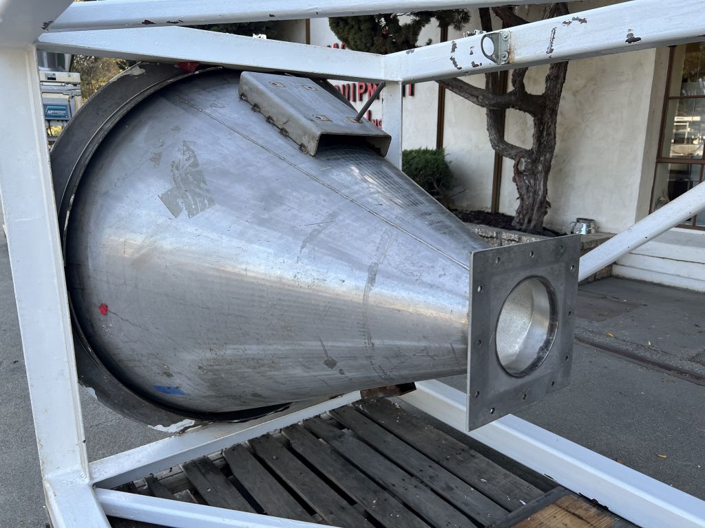 7.5 cu.ft. Conical Hopper, Stainless Steel, 42" inside diameter x 46" deep, 6.5" diameter Flanged discharge - Image 3