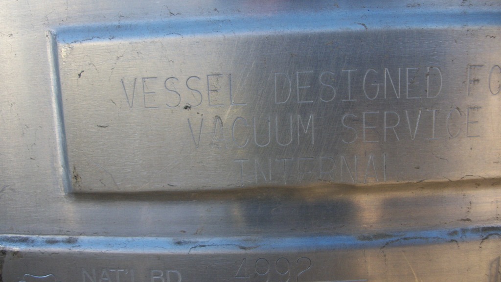 150 gallon Lee Industries #150VP, Vacuum Rated Kettle, Stainless Steel, 42" diameter x 44" deep Kettle, 2" - Image 5