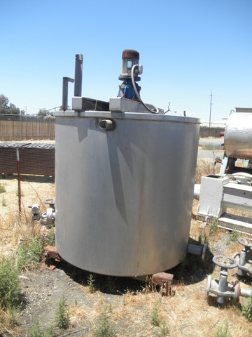 750 gallon Stainless Steel Tank, Agit, 3 HP, 5-1/2' diameter x 4'10" straight side (4 available) - Image 6