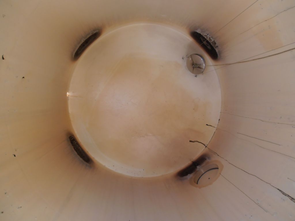 6000 gallon Carbon Steel Storage Tank, Epoxy, Jkt, 9'10" diameter x 12' high, 3" diameter side bottom outlet - Image 9