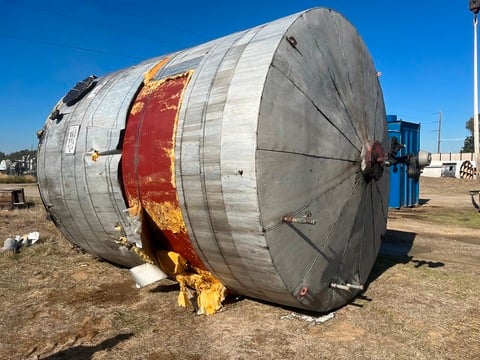 10000 gallon 144" diameter x 144" high, Carbon Steel Tank, flat bottom, dished top and insulated - Image 1