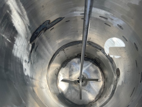 100 gallon Stainless Steel Mix Tank, Agitated, 24" diameter x 54" straight side, dish top and bottom - Image 6
