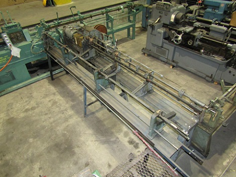 1/16" - 5/16" Lewis #2CV4, wire straigthen & cut-off machine, 5-rotary die head, 20' rack, 65-200 FPM - Image 3