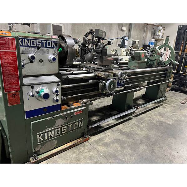 25" x 96" Kingston #HL2500, geared head lathe, 16" swing over cross slide, 4-jaw 16" chuck, foot brake, 1996 - Image 1