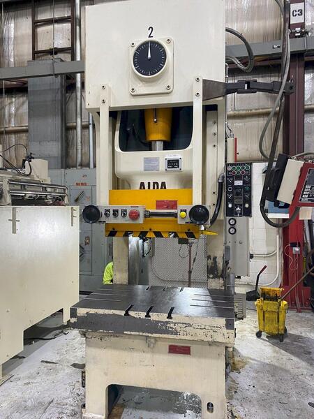 150 Ton, Aida #NC1-150(2), gap press C-frame, 7.87" stroke, 20" Shut Height, 3.93" adjustment, 2000 - Image 1