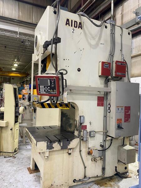 150 Ton, Aida #NC1-150(2), gap press C-frame, 7.87" stroke, 20" Shut Height, 3.93" adjustment, 2000 - Image 4