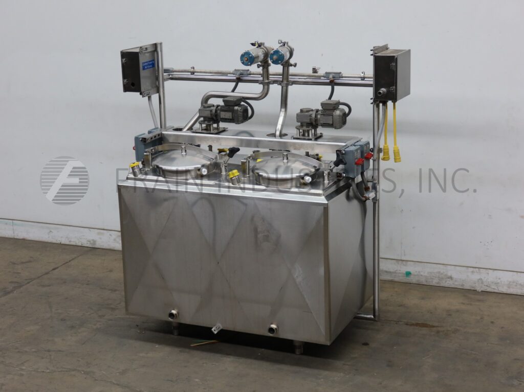 100 gallon Stainless Fabrication Inc., dual compartment 316 Stainless Steel insulated flavor tank, each - Image 5