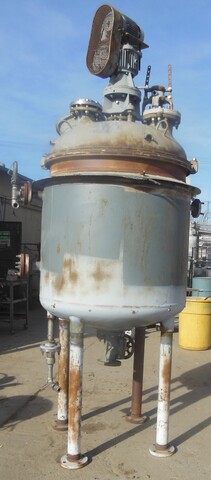 200 gallon Pfaudler, Glass-Lined Jacketed Reactor, 39" diameter x 39" straight side, 16" x 11" oval manway, 2 - Image 1