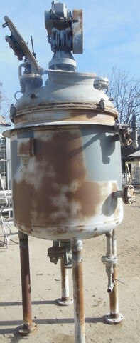200 gallon Pfaudler, Glass-Lined Jacketed Reactor, 39" diameter x 39" straight side, 16" x 11" oval manway, 2 - Image 3