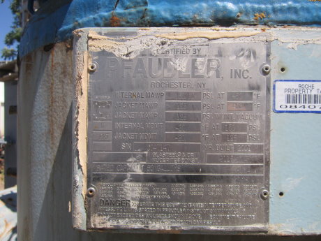 50 gallon Pfaudler, Glass-Lined Reactor, 24" diameter x 24" straight side, 1.5" discharge, 150 psi/FV @ 450 F - Image 4