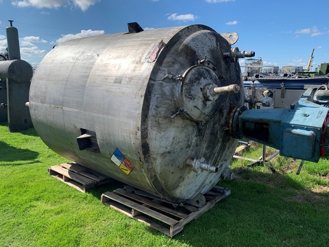 1500 gallon Walker Stainless Stainless #82-C-7.5, Stainless Steel Jacketed Mixing Tank, 6' diameter x 7' - Image 1