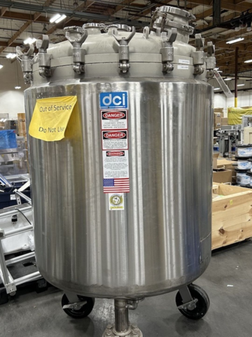 209 gallon DCI, Stainless Steel Jacketed Reactor Vessel, 40" diameter x 38" straight side Vessel, 45 psi/FV @ - Image 1