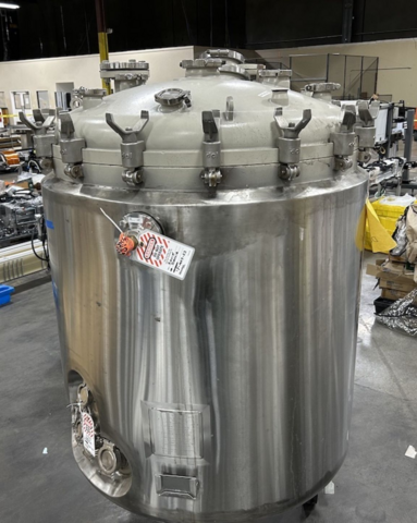 209 gallon DCI, Stainless Steel Jacketed Reactor Vessel, 40" diameter x 38" straight side Vessel, 45 psi/FV @ - Image 3