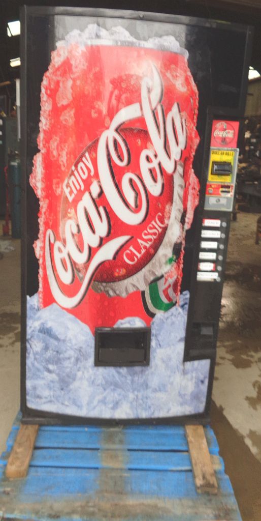 Coca Cola Soda Vending Refrigerator, 12-ounce cans, w/coin system including dollar bill acceptor - Image 1