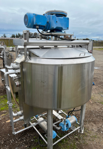 200 gallon Cherry Burrell, Stainless Steel Jacketed Processor Tank w/scrape surface agitation, 48" diameter x - Image 1