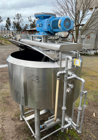 200 gallon Cherry Burrell, Stainless Steel Jacketed Processor Tank w/scrape surface agitation, 48" diameter x - Image 2