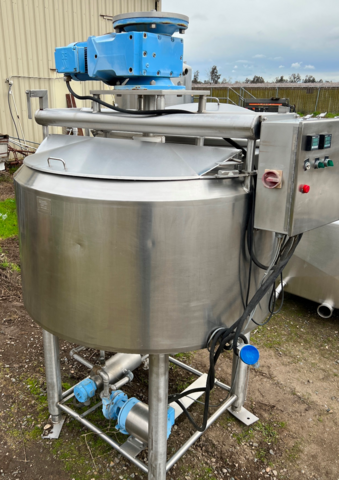 200 gallon Cherry Burrell, Stainless Steel Jacketed Processor Tank w/scrape surface agitation, 48" diameter x - Image 3