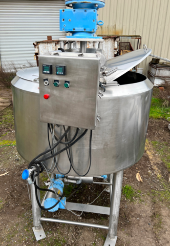 200 gallon Cherry Burrell, Stainless Steel Jacketed Processor Tank w/scrape surface agitation, 48" diameter x - Image 4