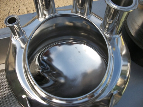 1 gallon Alloy Products, Stainless Steel Pressure Vessel w/rubber skirt, 9" diameter x 10" straight side, 130 - Image 3