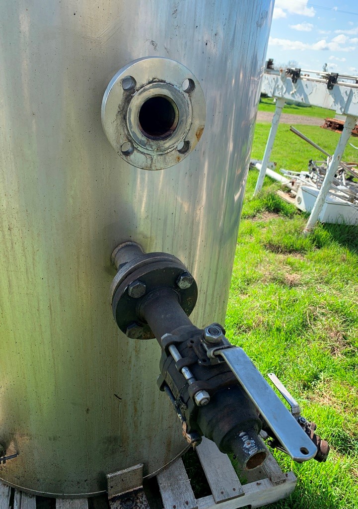270 gallon Stainless Steel Tank, 3' diameter x 5' straight side, 18" diameter Flanged side bottom manway, 2" - Image 7