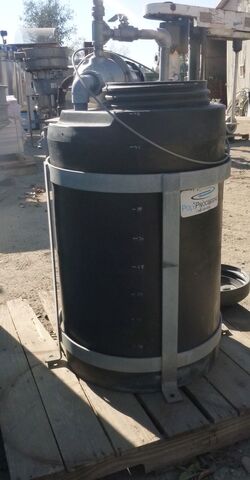 50 gallon Poly Processing, Polyethylene Tank, 12" diameter x 32" straight side, 12" manway, 1-1/4" inlet & 1" - Image 3
