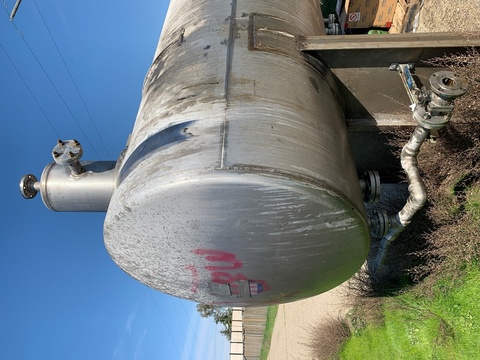 1500 gallon Coalescer Tank, Stainless Steel, 48" diameter x 18' L, 1" & 12" raised opening, 25 psi @ 200&deg;F - Image 3