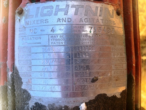 450 gallon Stainless Steel Agitated Tank, single wall, 4' diameter x 70" straight side, 1" side bottom - Image 5