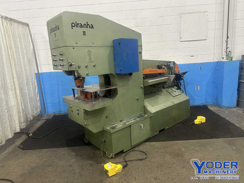 6" x 6" x 5/8" Piranha #PII-140, hydraulic ironworker, 140 ton, 20-1/2" throat, 5-1/4" stroke, 1999 - Image 5