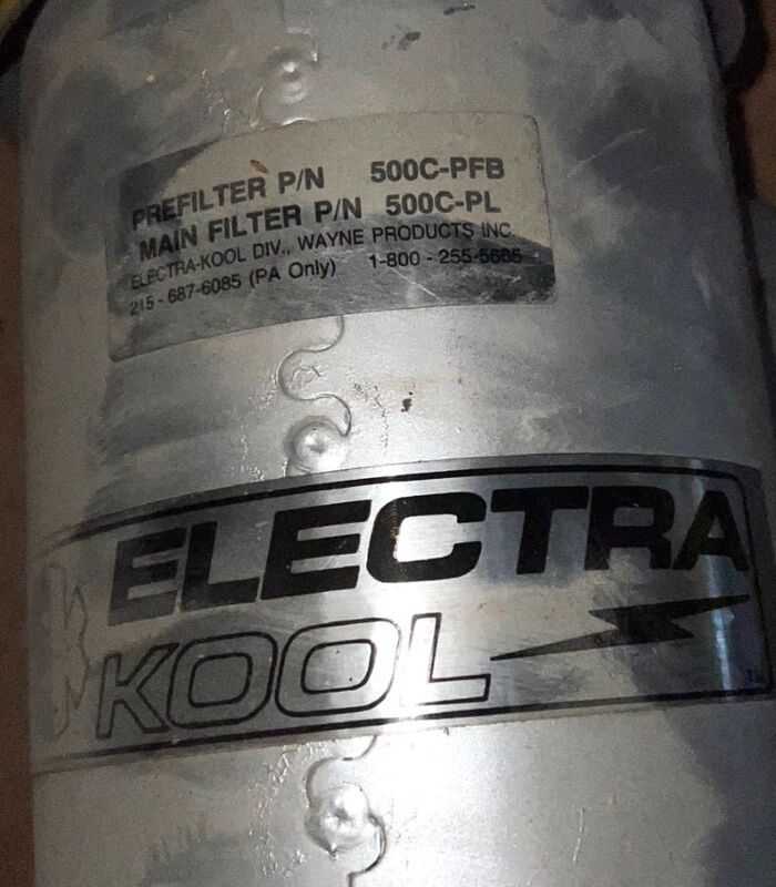 Electra-Kool #500C, blower, 1/3 HP, 118/208-230 V., 3450 RPM, 1-phase, Baldor motor, 500C-PL filter, Fr.56C - Image 2