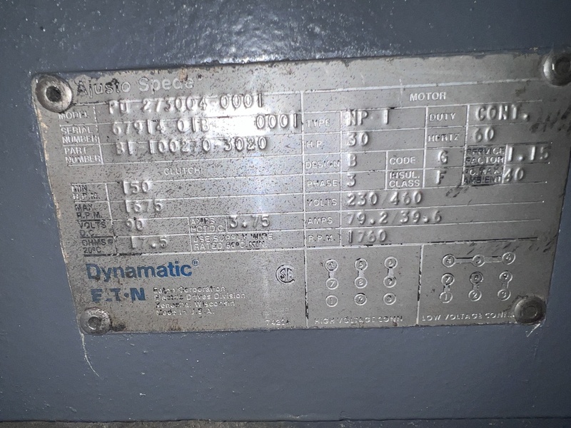 30 HP 1760 RPM Dynamic, adjusto speed motor, 230/460 Volts, NP-1 - Image 2