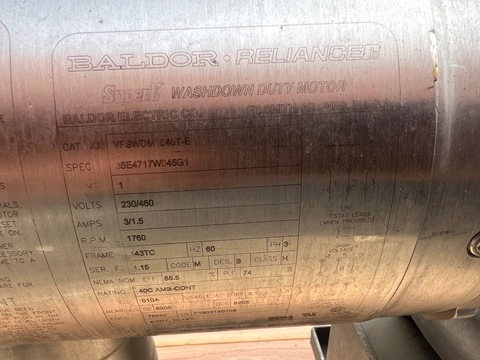 18" wide x 6' long Frontmatec, Stainless Steel Belt Conveyor, plastic interlocked washdown belt - Image 6
