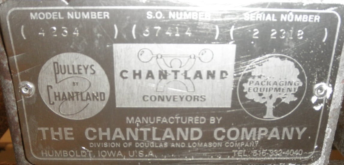 Chantland #4234, Bag Filling Line, 25-100 lb bags, 10" x 6" opening, 24" x 8' L take away belt conveyor, 15' - Image 4