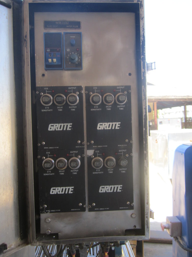 Grote #S/A-2225, Industrial Slicer, Stainless Steel, 2" x 30", 37" width x 9' 6" L stacking conveyor, 230V - Image 6