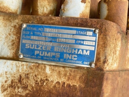 600 GPM @ 1520' TDH, Bingham, 3x6x9C MSD, 5 STG (S-6)(Ball), 3560 RPM - Image 1